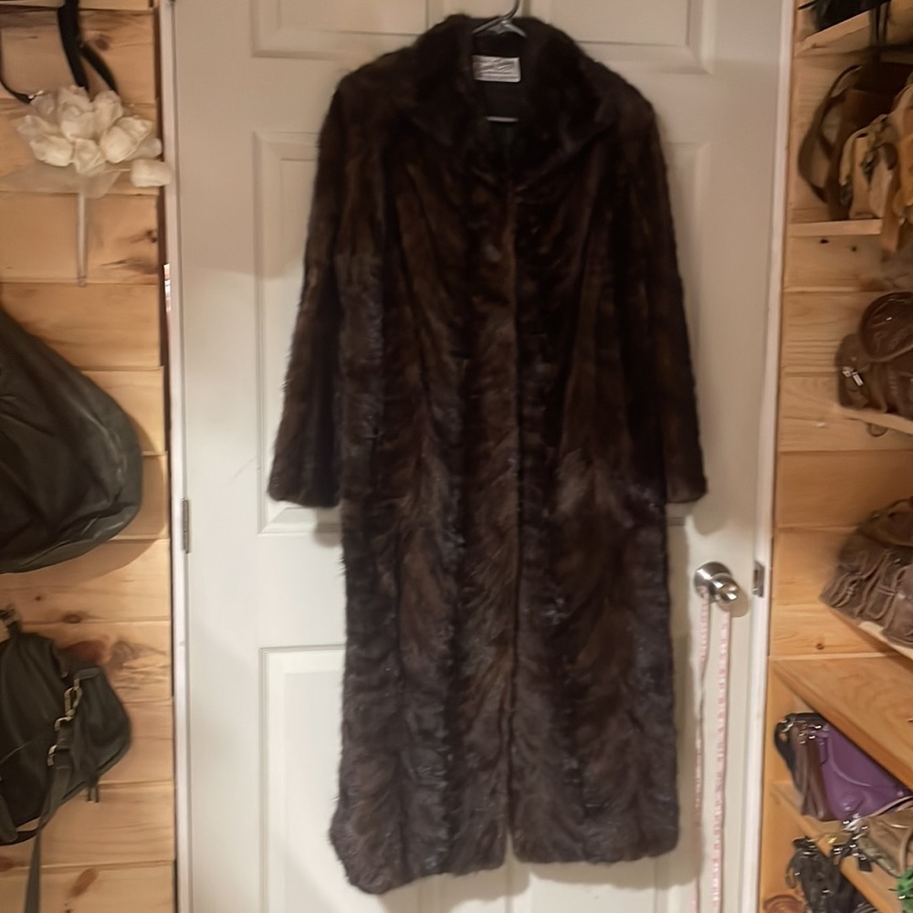Eastern furriers genuine brown fur coat